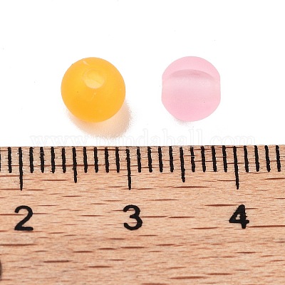 プラスチックビーズ  艶消し  ラウンド  ミックスカラー  6mm  穴：1mm  約4165個/500g&nbsp;KY-L082-03A-1