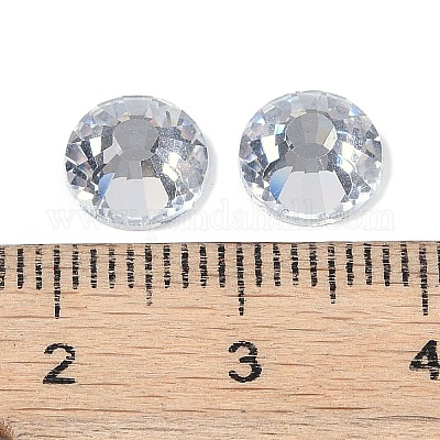 フラットバックガラスラインストーン  グレードA  バックメッキ  多面カット  半円  クリスタル  8~8.3mm  約144個/袋&nbsp;RGLA-C002-SS40-001-1