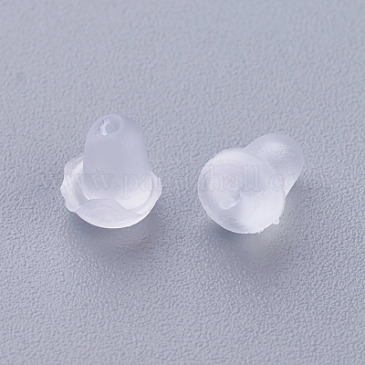 プラスチック製ピアスキャッチ  ピアスバックキャッチ  透明  6x4.5mm  穴：0.5mm&nbsp;KY-G006-04-D-1