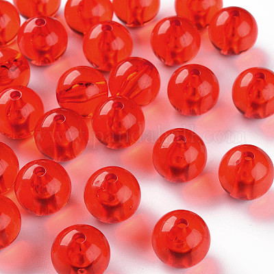 透明なアクリルビーズ  ラウンド  レッド  16x15mm  穴：2.8mm&nbsp;LS-X-MACR-S370-A16mm-712-1