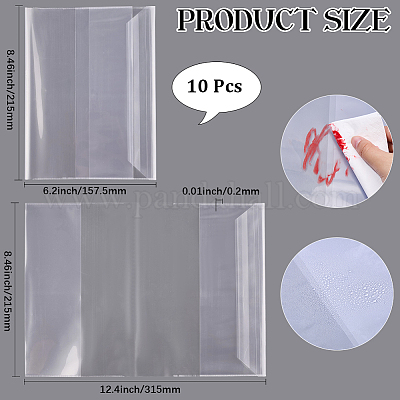 プラスチックブックカバー10枚  長方形  透明  315x215x0.1~0.2mm&nbsp;OFST-WH20816-004C-1