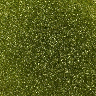 ガラスシードビーズ  トランスペアレント  ラウンド  緑黄  12/0  2mm  穴：1mm  約6666個/100g&nbsp;X1-SEED-A004-2mm-4-1