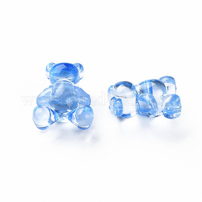 透明なアクリルビーズ  クマ  ミックスカラー  13.5x11.5x7.5mm  穴：2.5mm  約1085個/500g&nbsp;MACR-N013-006-1