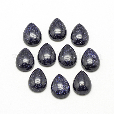 合成ブルーゴールドストーン青金砂石カボション  染め  ティアドロップ  17~18x12~13x5mm&nbsp;G-R417-13x18-34-1