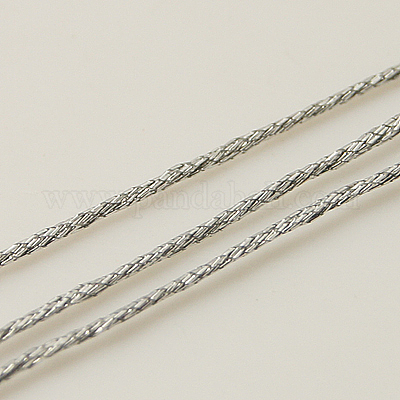 メタリック糸  刺しゅう糸  3プライ  銀  0.4mm  約1093.61ヤード（1000m）/ロール&nbsp;MCOR-G001-0.4mm-13-1