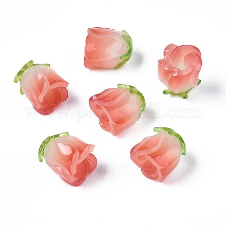 プラスチックビーズ  花  トマト  15x14x14mm  穴：1.2mm&nbsp;KY-N015-036C-1