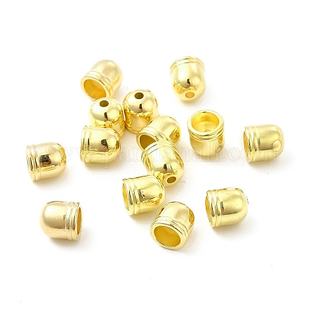 CCBプラスチックコードエンドパーツ  エンドキャップ  コラム  ゴールドカラー  8.5x8mm  穴：2mm  内径：6mm&nbsp;CCB-G017-12G-1