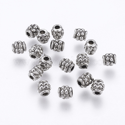 CCBプラスチックビーズ  バレル  アンティークシルバー  3.5x4.5mm  穴：2.5mm&nbsp;CCB-K003-41AS-1