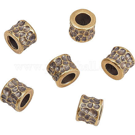 真鍮ビーズ6個  コラム  バンピー  アンティーク黄金  11x9mm  穴：6.3mm&nbsp;FIND-BC0002-29-1