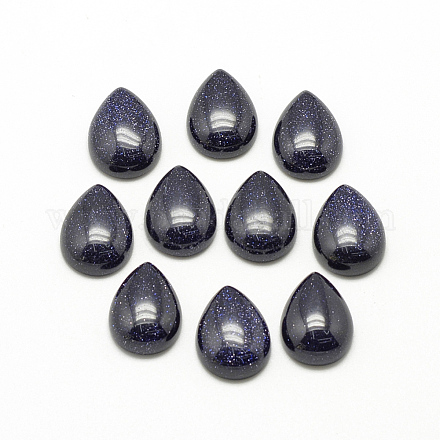 合成ブルーゴールドストーン青金砂石カボション  染め  ティアドロップ  17~18x12~13x5mm&nbsp;G-R417-13x18-34-1