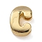 Brass Beads, Long-Lasting Plated, Rack Plating, Lead Free & Cadmium Free, Real 18K Gold Plated, Letter C, 20.5x14x7mm, Hole: 18x4mm