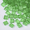 2-Hole Baking Paint Transparent Glass Seed Beads, Rectangle, Lime Green, 5x4.5~5.5x2~2.5mm, Hole: 0.5~0.8mm