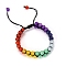 Colorful Dyed Natural Jabe Round Braided Bead Bracelet, Adjustable Bracelet for Women, Black, 8-5/8 inch(22cm)