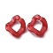 Acrylic Linking Ring, Quick Link Connector, Twisted Rhombus, for Curb Chain Making, Red, 25.5x21x6mm