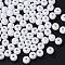 Opaque Acrylic Beads, Round, White, 6x5mm, Hole: 1.8mm, about 4400pcs/500g