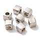 CCBプラスチックビーズ  キューブ  プラチナ  6.7x6.7x6.7mm  穴：3.6mm&nbsp;CCB-U001-41P-1