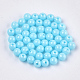不透明なプラスチックビーズ  ラウンド  ライトブルー  6x5.5mm  穴：1.8mm  約4790個/500g&nbsp;KY-T005-6mm-613-1