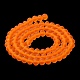 透明ガラスビーズ連売り  多面カット  艶消し  ロンデル  ダークオレンジ  4mm  穴：0.8~1mm  約105~110個/連  38~39cm&nbsp;EGLA-A034-T4mm-MD25-4