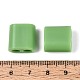 ABSプラスチックビーズ  正方形  2穴  5~6mmコードに適合  薄緑  15x15x8.5mm  穴：4.8mm&nbsp;OACR-N156-07H-3