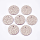 環境に優しい牛革ペンダント  フラットラウンド  ミスティローズ  15.5x1.5mm  穴：1.6mm&nbsp;FIND-S301-04A-04-1