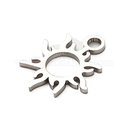 304ステンレスペンダント  ステンレス鋼色  太陽  20.5x17x1.5mm  穴：2.5mm&nbsp;STAS-M117-01A-P