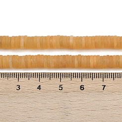 天然のホワイトジェード染め加工ビーズ連売り  艶消し  ディスク  ヒシビーズ  オレンジ  6.5x1.5mm  穴：1mm  約267個/連  15.55''（39.5センチメートル）&nbsp;G-A272-B03-01