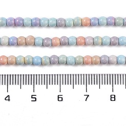 天然レインボーアラシャン瑪瑙ビーズ連売り  染め  ラウンド  4mm  穴：0.8mm  約107個/連  15.75インチ（40cm）&nbsp;X-G-G806-04-4mm-01