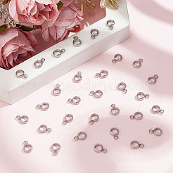 304ステンレススチールチューブベイル40個  ループベイル  リング  ステンレス鋼色  9x6x2mm  穴：1.5mm  内径：4mm&nbsp;STAS-LP0001-25
