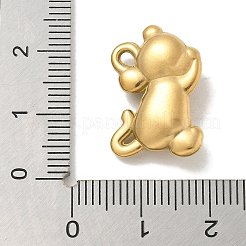 イオンプレーティング（IP）304ステンレスペンダント  マウスチャーム  18KGP本金メッキ  20.5x19x6mm  穴：1x2mm&nbsp;STAS-Q334-34G