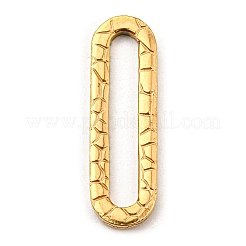 304ステンレススチールリンクリング  テクスチャ  オーバル  ゴールドカラー  25x7.5x2mm  内径：21x3mm&nbsp;STAS-L270-04G