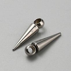 ステンレスペンダント201個  コーン/スパイクチャーム  ステンレス鋼色  19.5x5mm  穴：3mm&nbsp;STAS-WH0044-28A-P