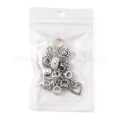 DIYのヨーロッパのビーズ作りの発見キット  合金ビーズとダングルチャームを含む  ポリマークレイラインストーン＆ガラスビーズ  アンティークシルバー  12個/袋&nbsp;DIY-FS0002-64