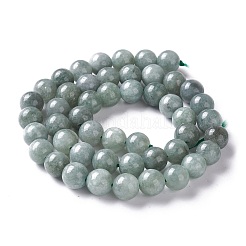 天然白翡翠模倣ビルマ翡翠ビーズ連売り  ラウンド  染め  8mm  穴：1mm  約48個/連  15.16インチ（38.5cm）&nbsp;X-G-I299-F09-8mm