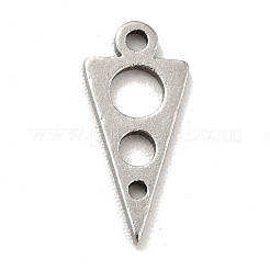変色しない201ステンレススチールペンダント  丸みを帯びた三角形  ステンレス鋼色  13x6x1mm  穴：1.2mm&nbsp;STAS-A066-17P