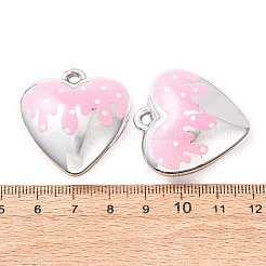 UVメッキアクリルパーツ  銀メッキ  ハートチャーム  33x32x13mm  穴：2.5mm&nbsp;AC-CBA655C-18B-02
