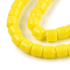 オペークソリッドガラスビーズ連売り  コラム  きいろ  5~5.5x4~4.5mm  穴：1.4mm  約95~99個/連  15.28インチ〜39.3インチ（38.8~39.3cm）&nbsp;X-GLAA-N047-09-F03