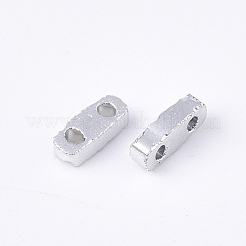電気メッキ不透明ガラスシードビーズ  2穴  長方形  プラチナメッキ  4.5~5x2x1.3~1.5mm  穴：0.5~0.8mm&nbsp;SEED-S023-20A-03