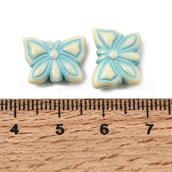 塗装された不透明アクリルビーズ  カメオビーズ  空色  蝶  11x14.5x5mm  穴：1.8mm&nbsp;AC-CBAA127-02E