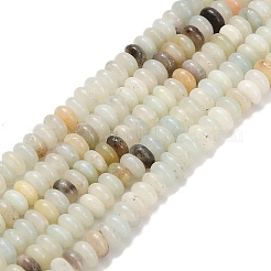 天然フラワーアマゾナイトビーズ連売り  ロンデル  4x1.5mm  穴：0.7mm  約155個/連  14.96''（38センチメートル）&nbsp;G-L635-A36-4x2mm