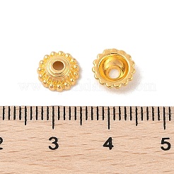 チベットスタイルの合金キャップ  鉛フリー＆カドミウムフリー  ゴールドカラー  8x3mm  穴：2mm&nbsp;K0909011