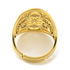 304ステンレスリング  花  18KGP本金メッキ  25mm  内径：18mm&nbsp;RJEW-M045-04G