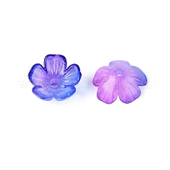 透明プラスチックビーズキャップ  5  - 花びらの花  ツートン  モーブ  10.5x10.5x4mm  穴：1.6mm  約3846個/500g&nbsp;KY-Q005-02A-05
