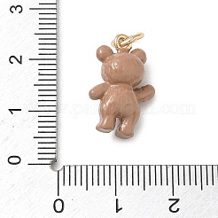 合金エナメルチャーム  ゴールドカラー  クマのチャーム  18.5x13x8mm  穴：4mm&nbsp;AL-CBA68FA-09D-G