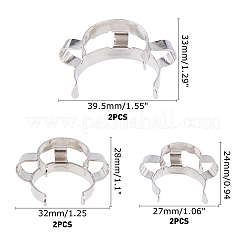 炭素鋼クリップ  ステンレス鋼色  33x39.5x17.5mm  4個/袋&nbsp;AJEW-OC0001-71P