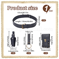 PUレザーと合金製バッグ  電話ポーチ  携帯アクセサリー  ブラック  185x64x23mm&nbsp;AJEW-WH0678-33B