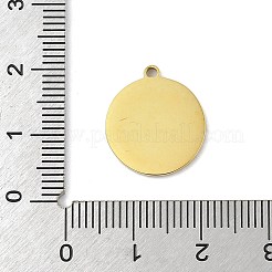 304ステンレススチールエナメルペンダント  レーザー切断  ムーンスターチャーム付きフラットラウンド  18KGP本金メッキ  ホワイト  16.5x15x1.5mm  穴：1.4mm&nbsp;STAS-U039-01G