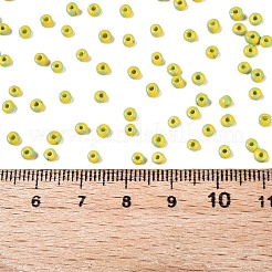 8/0 不透明ツートンカラーガラスビーズ  ラウンドシードビーズ  きいろ  2.5~3x2~3mm  穴：0.8mm  約1666個/50g&nbsp;X-SEED-M007-01