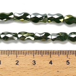電気メッキガラスビーズセット  魚  ABカラー  多面カット  濃い緑  10x6x4mm  穴：1.2mm  約70個/連  27.56''（70センチメートル）&nbsp;EGLA-P066-01A-AB02
