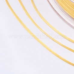 フラット弾性クリスタルストリング  弾性ビーズ糸  ストレッチブレスレット作り用  ゴールド  1x0.5mm  約87.48ヤード（80m）/ロール&nbsp;EW-F007-01