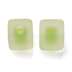 つや消しアクリルヨーロピアンビーズ  二層ビーズ  キューブ  黄緑  13.5x13.5x13.5mm  穴：4mm&nbsp;OACR-G012-14G
